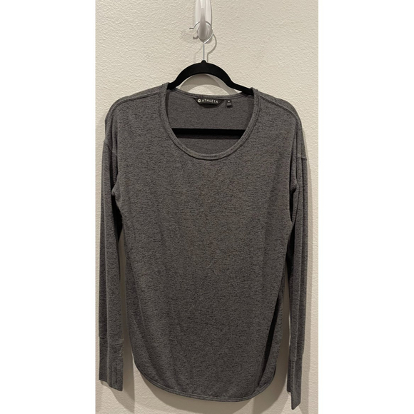 ATHLETA Grey Long Sleeve Sweatshirt - Picture 1 of 4